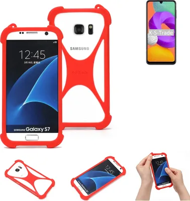 Produktbild von K-S-Trade Handy-Hülle kompatibel mit Samsung Galaxy M22 Schutz-Hülle Bumper Silikon Schutz Hülle Cover Case Silikoncase Silikonbumper TPU Softcase