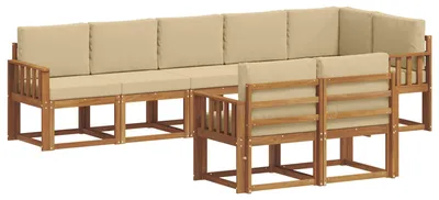 Productafbeelding van vidaXL Tuinset met 8 zitplaatsen, natuurlijke en beige kleuren