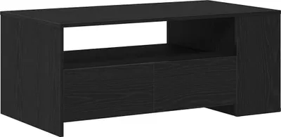 Image de Table Basse Chêne Noir 102X55X43.5 Cm En Bois d'Ingénierie Lumarko !