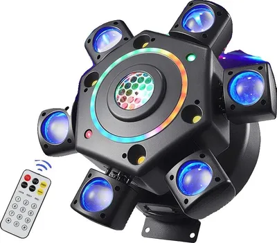 Image de Projecteur à tête mobile à LED, effets stroboscopiques laser,DMX, prise UE