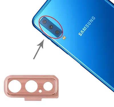 Immagine prodotto di Lente per fotocamera Samsung Galaxy A7 2018 rosa Protezione per lente fotocamera Ricambio Riparazione
