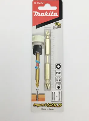 Image de Embout double cruciforme Makita Impact Gold Torosion PZ2 - 90 mm, 1 pièce B-45250