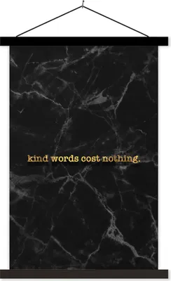Produktbild von MuchoWow® Textilposter Zitate - Sprichwörter - Gold - Marmor 120x180 cm mit schwarzem Rahmen - Fotos