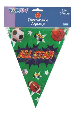 Produktbild von All Star Fahnen Girlande Plastik 3,60m