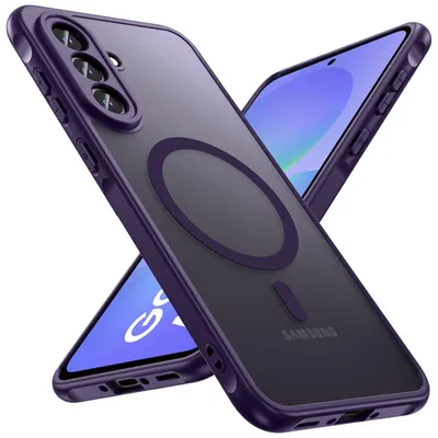 Immagine prodotto di Custodia magnetica per Samsung Galaxy A57 5G, custodia Magsafe, resistente agli urti, telaio in TPU, potente anello magnetico, viola