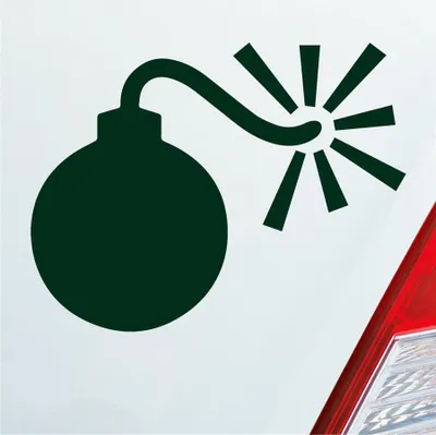 Produktbild von Auto Aufkleber Bombe Explosion Laut Speed Fast 12x9 cm Dunkelgrün Sticker Heckscheibenaufkleber