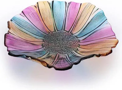 Image de Bol en céramique imitation verre coloré - élégant plat de table pour présenter des bonbons et des fruits