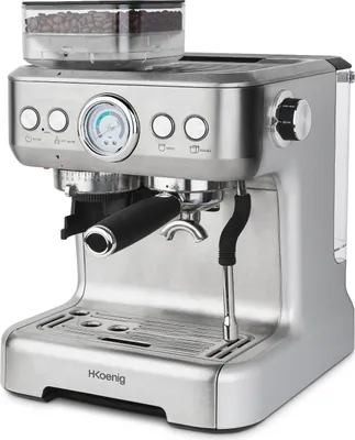 Produktbild von H.Koenig Espressomaschine mit Mahlwerk EXPRO980, 2,7 l, 250 g, Körnungsbehälter, 15 Mahlgrößen, italienische Pumpe, individuell anpassbare Dosierung für 1 oder 2 Tassen, Druck 20 bar, Vollautomat