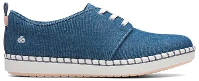Produktbild von Clarks Step Glow Lace Damen Halbschuhe blau Textil leicht 35,5