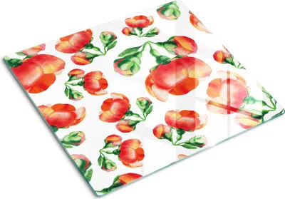 Immagine prodotto di Pannello protettivo in vetro – Copertura per piano cottura – Copertura per piano cottura a induzione – 60x52 cm – Facile da pulire – Vetro temperato – Motivi floreali