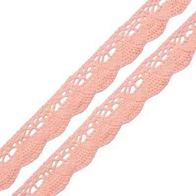 Klöppelspitze Baumwolle ab 1m x 19mm Spitzenband für Hochzeit Deko Nähen Oeko-Tex DIY Farbwahl altrosa