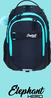Produktbild von Schulrucksack 3 Teile Set Elephant Hero Signature Rucksack Schulmappe Mädchen Schulrucksackset Held Premium Schultasche Sporttasche Mäppchen Box 13015 Tiff Türkis rsm