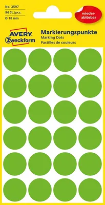 Image de AVERY Zweckform 3597 points adhésifs vert Ø 18,0 mm