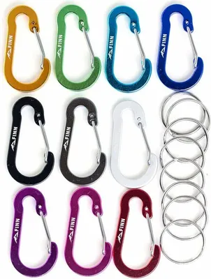 Produktbild von Set mit 10 Karabinern mit Mini-Karabiner, Mini-Karabiner, kleinem Karabiner, Karabiner für Schlüssel