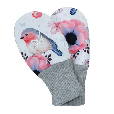 Obrázek produktu pro Dětské softshellové rukavice bez prstů Birds - 74 - 80 růžová