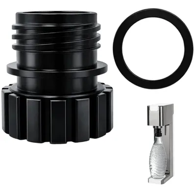 Glasflaschen-Adapter für SodaStream, schwarz, mit Dichtring, 1 Stück