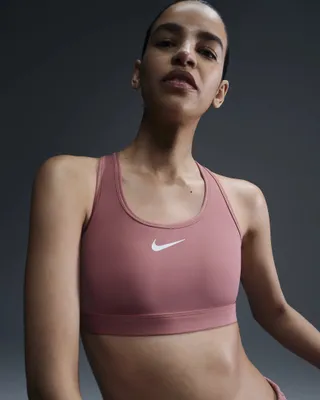 Produktbild von NIKE W NK SWSH MED SPT BRA Canyon Pink/Weiß S