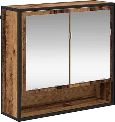 Produktbild von Wandregal mit Regal Wandmontiert Altholz 65 x 20 x 60 cm