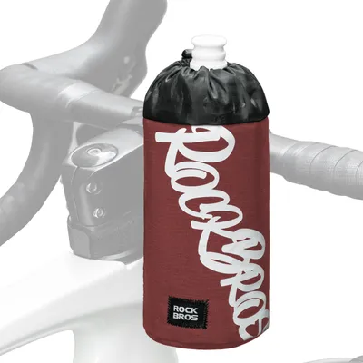Immagine prodotto di ROCKBROS Borsa portaborraccia Borsa da manubrio 3D con chiusura a pressione in poliestere 1L rosso mattone