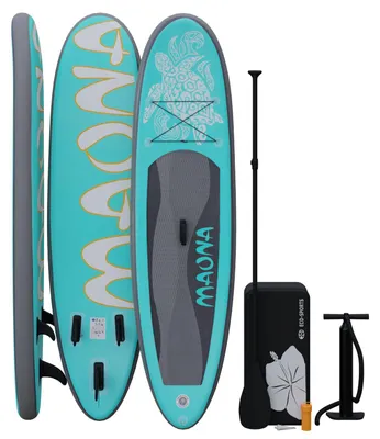 Produktbild von Stand Up Paddle-Board MAONA Türkis SUP Board Komplettset 308 cm Länge Alu-Paddel Luftpumpe Tragetasche 120 kg