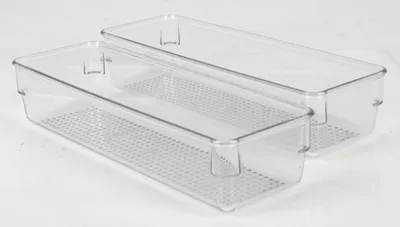 Produktbild von Organizer Box 2er-Set ca. 24x8x5 cm | Praktische Aufbewahrungsboxen für Schreibtisch, Büro, Haushalt oder Bastelmaterial | Robust, kompakt und vielseitig