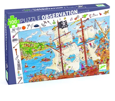 Produktbild von Djeco-Wimmelpuzzle: Piraten - 100 Teile