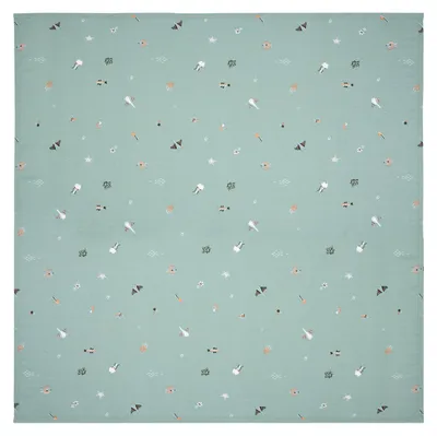 Produktbild von ZEWI bébé-jou Muslin Tuch Ocean Vibes 110 x 110 cm, Wickeldecke, Grün, Muster, Bambus, Baumwolle, Junge/Mädchen, Maschinenwäsche