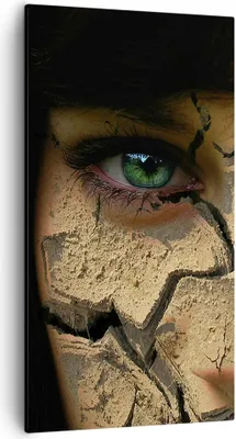 Produktbild von Bild auf Leinwand - Leinwandbild - Frau Gesicht Haut geknackt - 55x100cm - Wand Bild - Wanddeko - Leinwanddruck - Bilder - Kunstdruck - Wanddekoration - Leinwand bilder - Wandkunst - PA55x100-0267