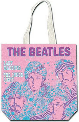 Produktbild von The Beatles - Tote bag "Lady Madonna", s potiskem na zadní straně, bavlna RO9824 (jedna velikost) (bílá/růžová/modrá)