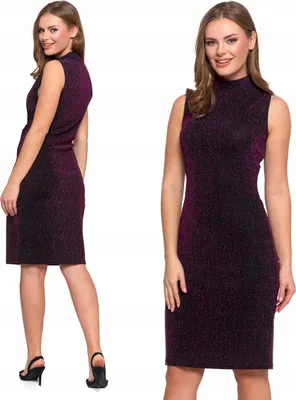 Produktbild von Damen Glänzendes Midi-Cocktailkleid, tailliert, elegant, MORAJ L