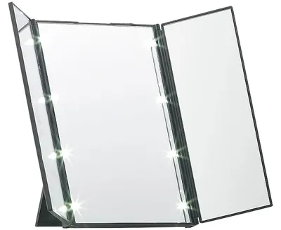 Image de Miroir triptyque lumineux avec support