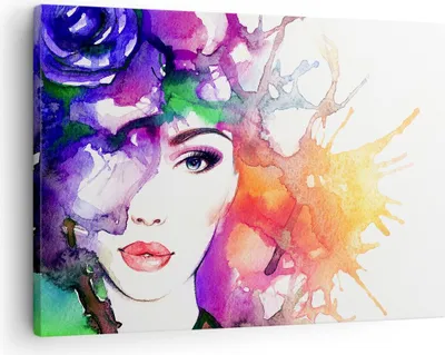 Produktbild von Bild auf Leinwand - Leinwandbild - Frau Abstraktion - 70x50cm - Wand Bild - Wanddeko - Wandbilder - Leinwanddruck - Bilder - Kunstdruck - Wanddekoration - Leinwand bilder - Wandkunst - AA70x50-3689