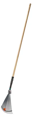 Image de Balai à gazon réglable PureLine – 30 à 50 cm – Dents acier – Manche bois100 %