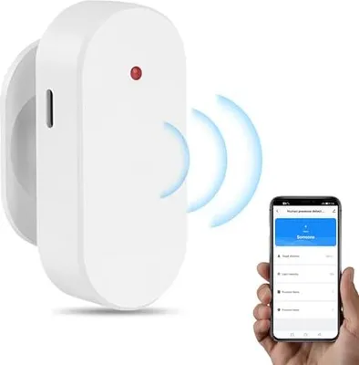 Produktbild von WLAN-Präsenzsensor: 24 g MMWave Radar eingebauter Lichtsensor, Zonenpositionierung, Empfindlichkeit einstellbar, Tuya-App-Fernbedienung, kompatible Al