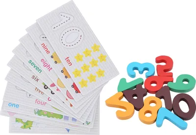 Produktbild von Kleinkind Kinder Mathe-Lernkarten Holz Zahlenblöcke Kinder Frühpädagogisches SpielzeugMath