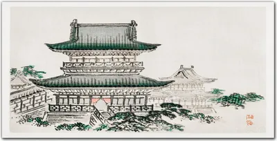 Produktbild von Coloray Küchenrückwand 120x60 Spritzschutz aus Glas - Asian traditionelle Gebäude