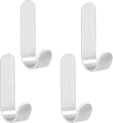 Produktbild von PolkaHome® Selbstklebende Haken, 4 Stück Edelstahl Wandhaken ohne Bohren für Bad und Küche