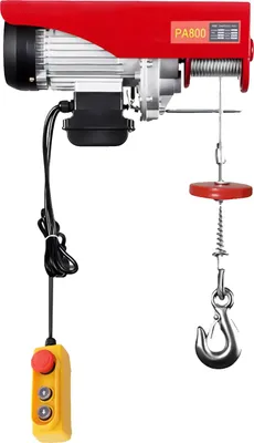 Zdjęcie produktu dla Wciągarka elektryczna, udźwig 800 kg, napięcie 220-230 V, moc 1350-1450 W, wysokość podnoszenia 10 m, prędkość podnoszenia 10 m/min