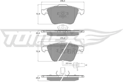 Produktbild von TOMEX brakes Bremsbeläge Satz Vorne Bremsklötze für AUDI A6 Avant (4F5, C6) TX 14-23