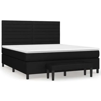 Produktbild von Boxspringbett mit Matratze Schwarz 160x200 cm Stoff