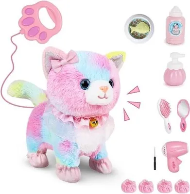 Produktbild von Interaktives Haustierspielzeug für Kinder – Katze mit laufendem, bellendem und sich bewegendem Schwanz