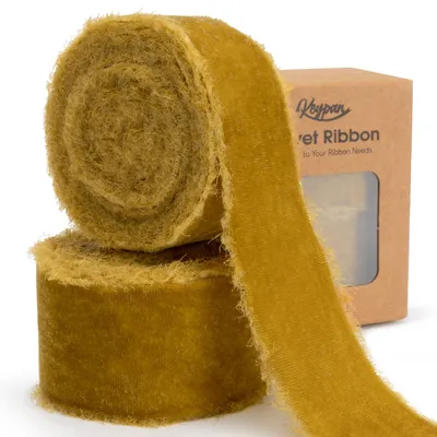 Image de Ruban décoratif - Largeur : 3,8 cm - Idéal pour les nœuds et les travaux manuels - Couleur : or
