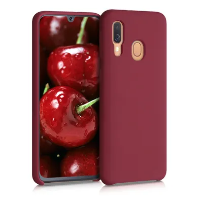 Produktbild von kwmobile Hülle kompatibel mit Samsung Galaxy A40 Hülle - Silikon Handy Case - Handyhülle weiche Oberfläche - kabelloses Laden - Rhabarber Rot