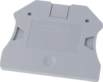 Imagen del producto de Tapa de cierre Phoenix Contact D-UT 2,5/10, color gris, material: poliamida (PA), compatible con UT 2,5, UT 4, UT 6, UT 10