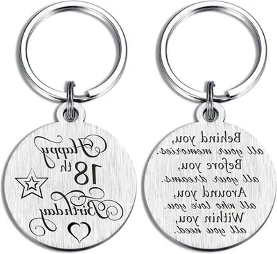 Image de Porte-clés pour un 18e anniversaire – Cadeau d'anniversaire – Convient aux garçons et aux filles – 1 pièce