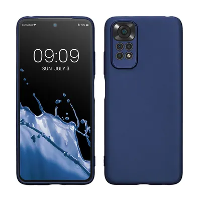 Obrázok produktu pre kwmobile puzdro na mobil kompatibilné s Xiaomi Redmi Note 11 / Note 11S kryt - mäkké silikónové puzdro metalické trblietavé v metalickej modrej farbe