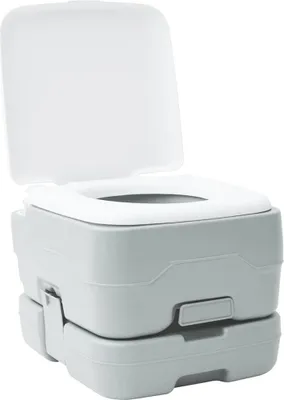 Produktbild von vidaXL Camping-Toilette Grau und Weiß 41,5 x 36,5 x 30 cm Polyethylen