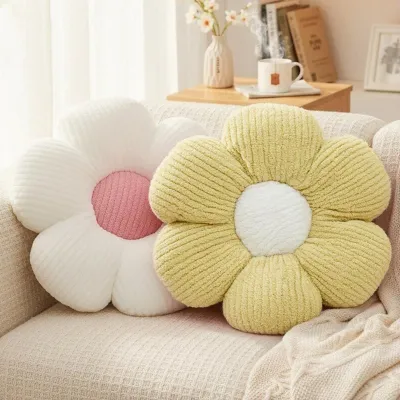 Produktbild von Gänseblümchen Kissen 40 cm - Ästhetische Blumen Dekoration für Bett und Sofa