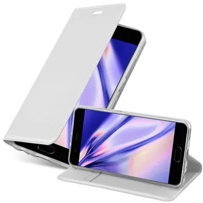 Produktbild von Cadorabo Handyhülle für Huawei P10 Schutz Hülle in Silber Cover Etui Book Case Booklet