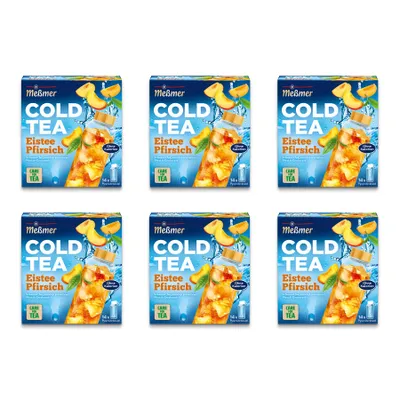 Produktbild von Meßmer Cold Tea Eistee Pfirsich | 6x14 Pyramidenbeutel Vorteilspaket | Für die Wasserflasche | ohne Zucker | ohne Kalorien